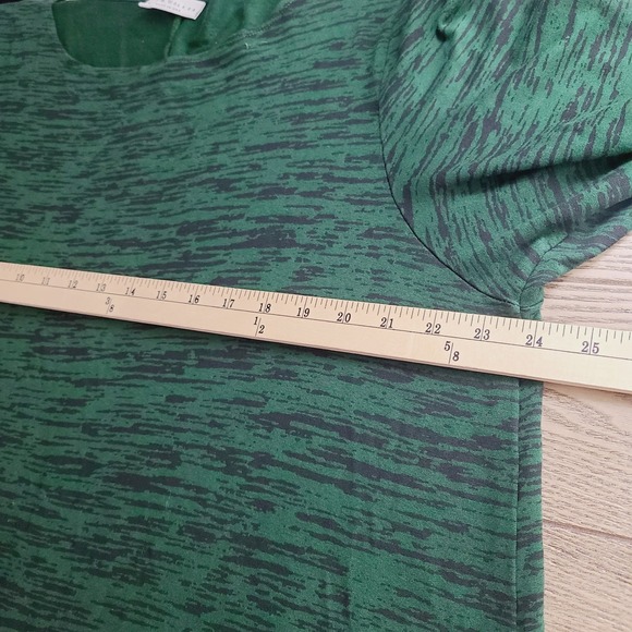 Bryn Walker Stretch Knit Midi Dress Green Black 3/4 Sleeve XL Casual Workwear - Picture 9 of 10